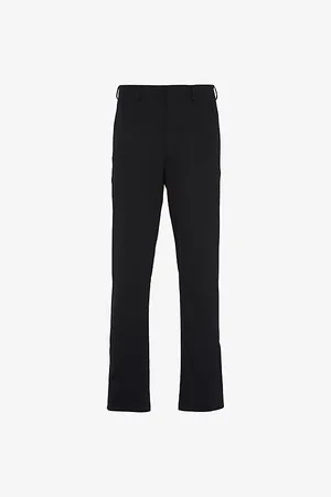 Prada Mens Logo-Embellished Stretch-Woven Trousers