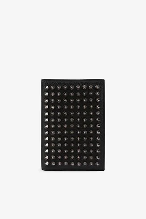 Christian Louboutin Mens Funky Spike-Embellished Leather Passport Holder