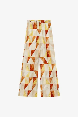 Joseph Womens Thoresby Marble-Print Silk Trousers