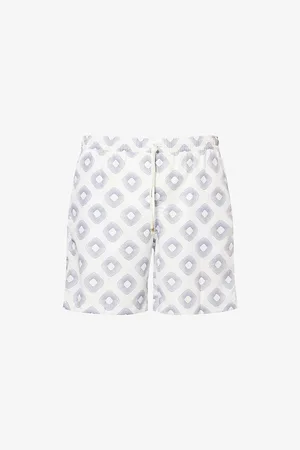 ELEVENTY Mens All-Over Geometric-Pattern Swim Shorts