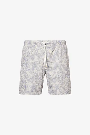 ELEVENTY Mens Parrot Graphic-Print Swim Shorts