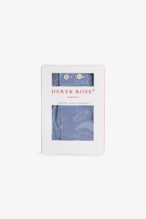 DEREK ROSE Mens Barker 39 Houndstooth-Print Cotton-Jersey Boxers