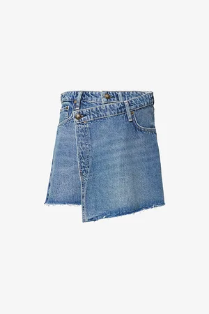 RAG&BONE Womens Belina Raw-Hem Denim Skort