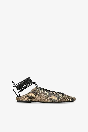 DRIES VAN NOTEN Womens Sabot Lace-Up Leather Flats