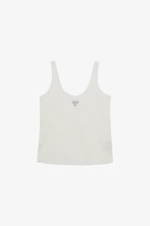Reiss Womens x Atelier Isabelle Laser-Cut Scoop-Neck Stretch-Woven Vest