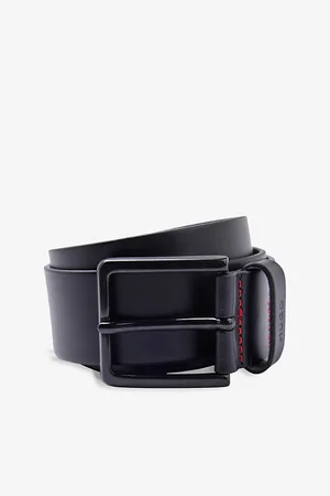 HUGO BOSS Mens Logo-Embossed Leather Belt