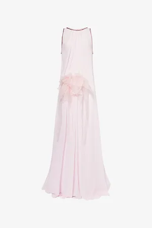 GENNY Womens Flow Embroidered Chiffon Maxi Dress