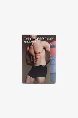 Emporio Armani Mens Branded Mid-Rise Pack Of Three Stretch-Cotton Trunks