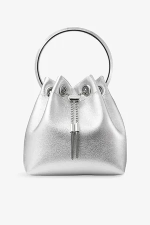 Jimmy Choo Womens Bon Bon Metallic-Leather Top-Handle Bag