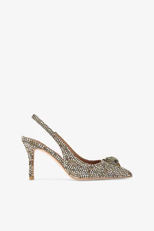 Kurt Geiger Womens Belgravia High Slingback Crystal-Embellished Heeled Courts