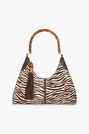 Dune Womens Dickenson Bamboo-Handle Leather Shoulder Bag