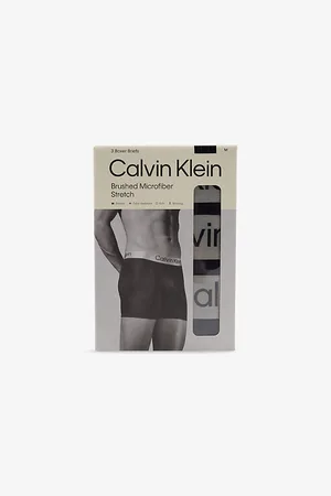 Calvin Klein Mens Micro Stretch Pack Of Three Stretch-Woven Boxer Briefs