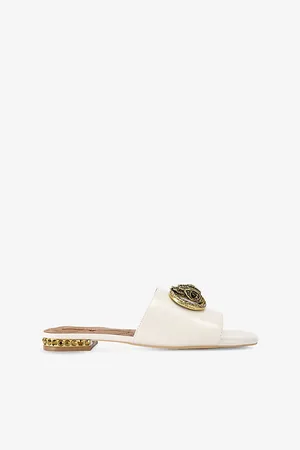 Kurt Geiger Womens Chelsea Patent-Leather Flat Sandals