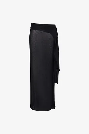 OTTOLINGER Womens Deconstructed Drape Linen-Blend Maxi Skirt