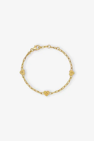 ASTLEY CLARKE Womens Biography Heart Station 18ct Yellow Vermeil and Sapphire Bracelet