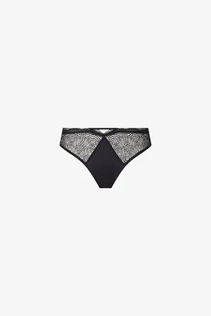 Calvin Klein Womens Geo Lace Woven Thong