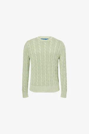 Ralph Lauren Mens Cable-Knit Crewneck Cotton-Jumper