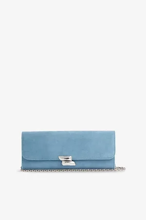 LK Bennett Womens Daisy Curve Leather Clutch Bag