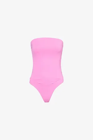 GOOD AMERICAN Womens Corset Scuba Stretch-Woven Bodysuit