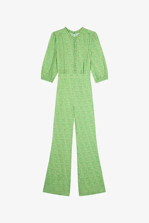 LK Bennett Womens Naomi Abstract-Pattern Petite Woven Jumpsuit