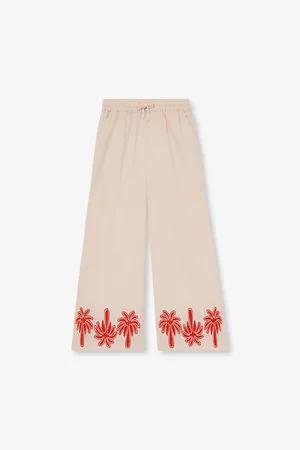 Reiss Palm-Print Drawstring-Waist Cotton and Linen-Blend Trousers 4-13 Years