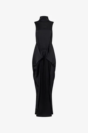 Stella McCartney Womens Draped Sleeveless Satin Gown