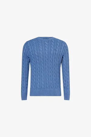 Ralph Lauren Mens Cable-Knit Crewneck Cotton-Jumper