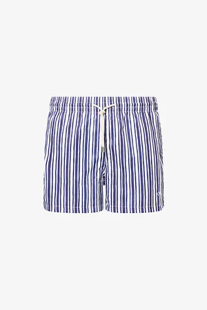 ARRELS Barcelona Mens Trazos Stripe-Print Swim Shorts