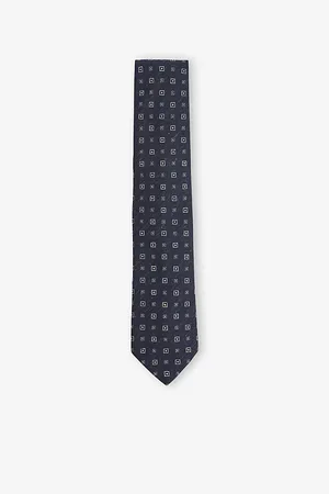 Reiss Mens Anzio Medallion-Print Silk-Blend Tie