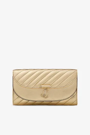 Jimmy Choo Womens Avenue Curve Metallic-Leather Wallet Chain