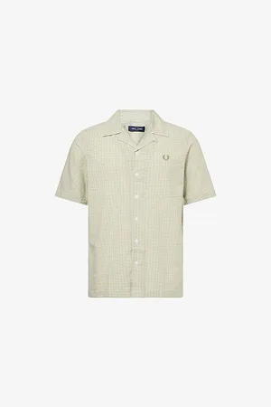 Fred Perry Mens Gingham Seersucker Cotton-Blend Shirt