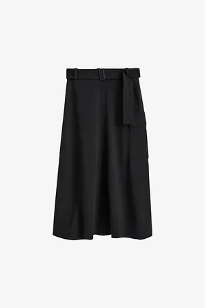 Joseph Womens Pernette Fluid Wool-Blend Midi Skirt