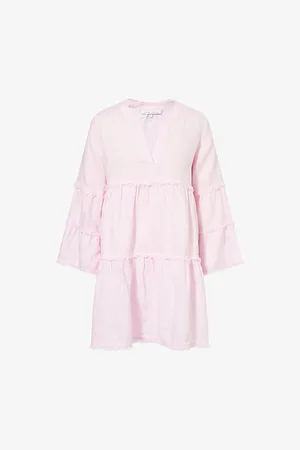 Heidi Klein Womens Baie De Cassis Linen Kaftan Mini Dress