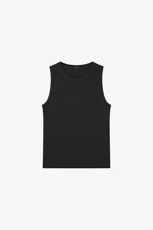 Joseph Womens The Jersey Rib Round-Neck Stretch-Cotton Tank Top