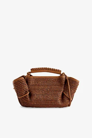 Hereu Womens Arta Mini Raffia Shoulder Bag