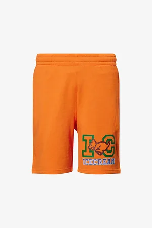 ICECREAM Mens Collegiate Puppy Logo-Print Cotton-Jersey Sweat Shorts