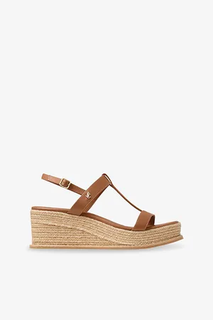 Jimmy Choo Womens Theia 60 Leather Wedge Heeled Sandals