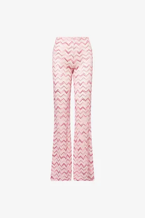 Missoni Womens Chevron-Pattern Straight-Leg Mid-Rise Woven Trousers