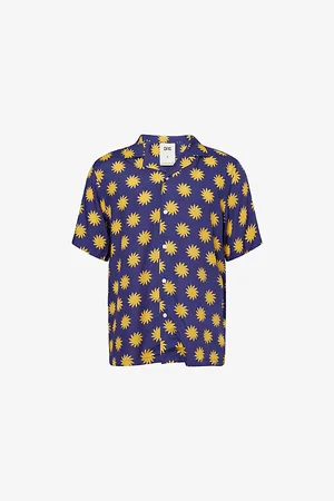 Oas Mens Camp-Collar Woven Shirt