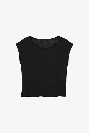 Joseph Womens Cap-Sleeve Linen-Jersey Top