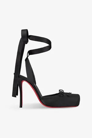 Christian Louboutin Womens Cassia 100 Satin Heeled Courts
