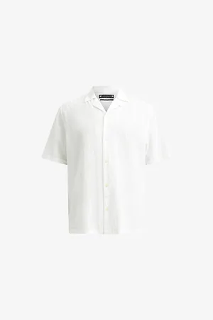 AllSaints Mens Haven Logo-Embroidered Cotton Shirt