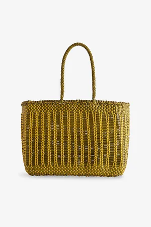 Dragon Diffusion Womens Bali Basket Leather Tote Bag