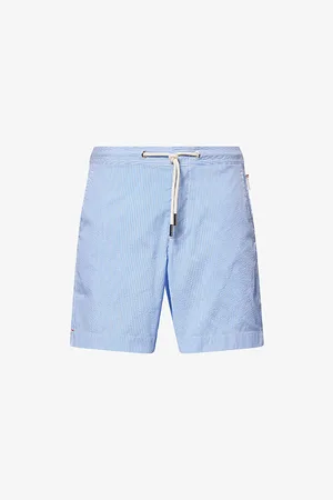 Orlebar Brown Mens Bulldog Drawstring Seersucker Swim Shorts