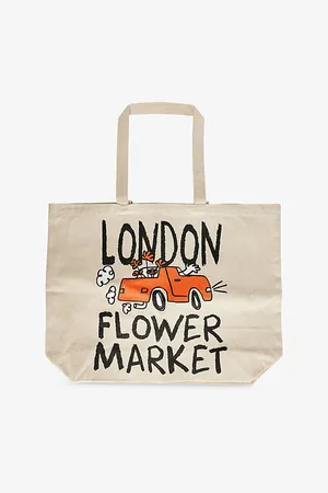MARKET Mens x London Flower Brand-Print Canvas Tote Bag