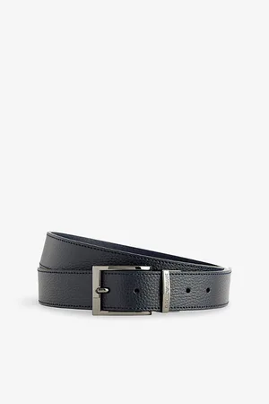 Emporio Armani Mens Debossed-Logo Leather Belt