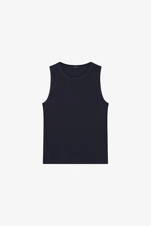 Joseph Womens The Jersey Rib Round-Neck Stretch-Cotton Tank Top