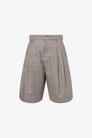 Charles Jeffrey Loverboy Mens Aberdeen Check-Print Cotton-Poplin Shorts