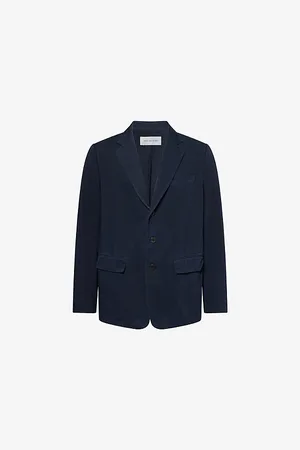 DRIES VAN NOTEN Mens Twill Notch-Lapels Cotton-Poplin Blazer