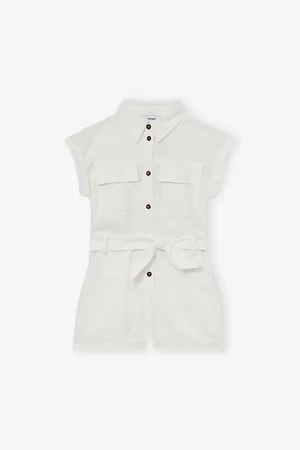 Reiss Zoe Belted Cotton-Linen Woven Playsuit 4-9 Years